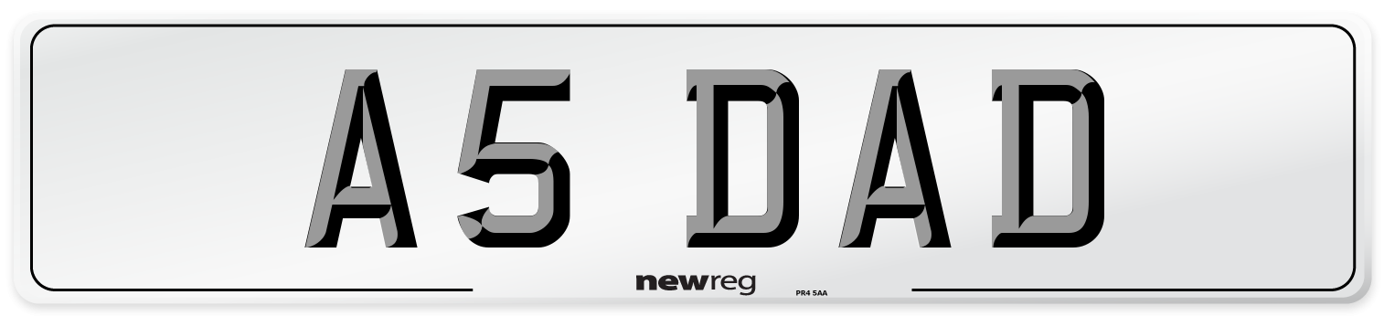 A5 DAD Number Plate from New Reg